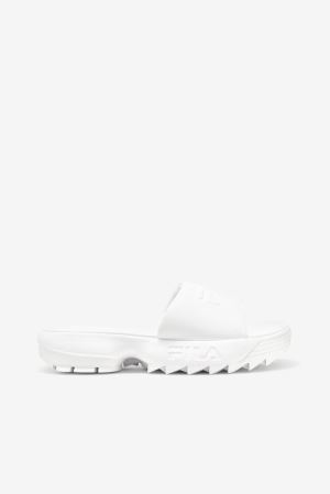 FILA Disruptor Slides White,Womens Shoes | CA.QVZREH561